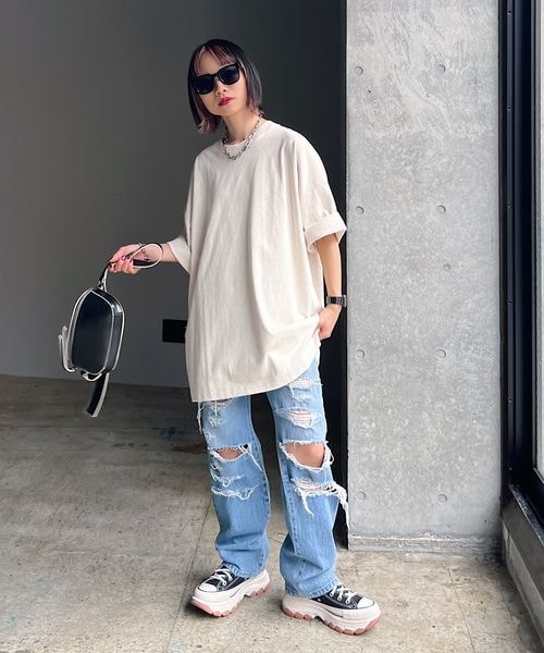 PAGEBOY（ページボーイ）の「ルーズルーズT（トップス・レディース・オフホワイト05/ブラック09/オートミール50/イエロー71/ミント81・F）」の18枚目の写真