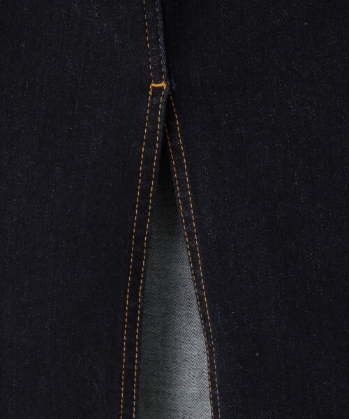 JEANASIS（ジーナシス）の「【先行予約】DENIMミモレタイトスカート（スカート・レディース・ホワイトデニム/ダークインディゴブルー・FREE）」の9枚目の写真