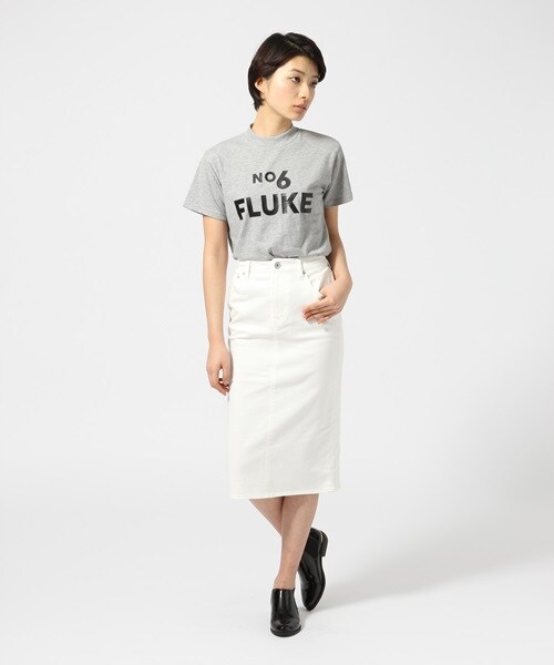 JEANASIS（ジーナシス）の「【先行予約】DENIMミモレタイトスカート（スカート・レディース・ホワイトデニム/ダークインディゴブルー・FREE）」の11枚目の写真