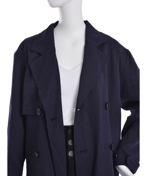 EMODA（エモダ）の「マキシトレンチCO（ジャケット/アウター・レディース・ブラック/ネイビー/ベージュ・S/M）」の9枚目の写真