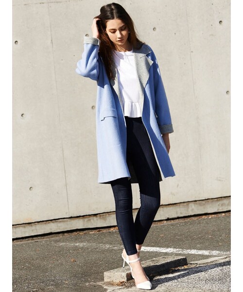 EMODA（エモダ）の「light wool JK コート（ジャケット/アウター・レディース・ホワイト/グレー/ピンク/アイスブルー・F）」の6枚目の写真