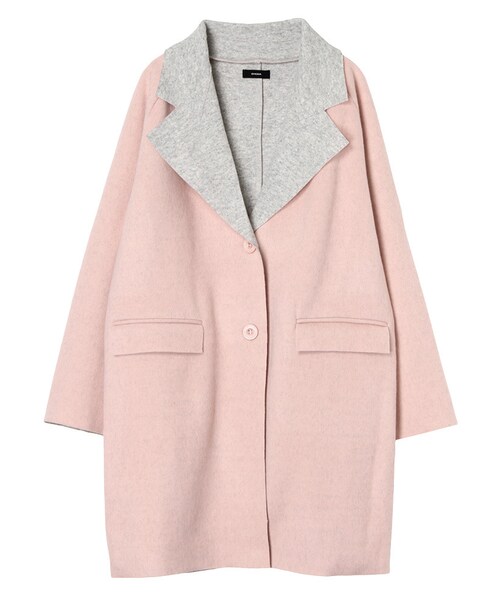 EMODA（エモダ）の「light wool JK コート（ジャケット/アウター・レディース・ホワイト/グレー/ピンク/アイスブルー・F）」の4枚目の写真