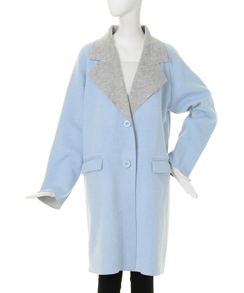 EMODA（エモダ）の「light wool JK コート（ジャケット/アウター・レディース・ホワイト/グレー/ピンク/アイスブルー・F）」の9枚目の写真