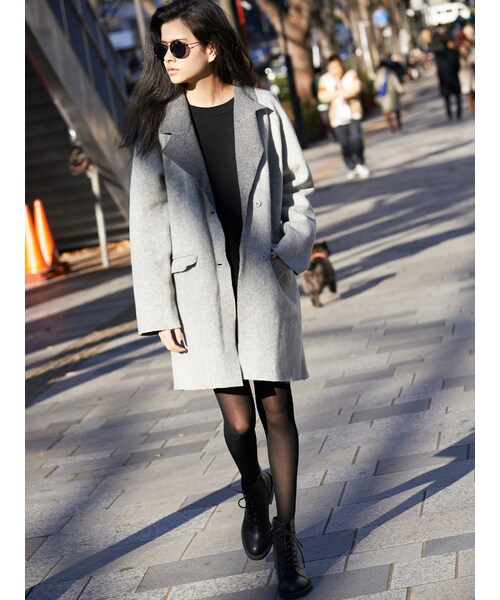 EMODA（エモダ）の「light wool JK コート（ジャケット/アウター・レディース・ホワイト/グレー/ピンク/アイスブルー・F）」の5枚目の写真