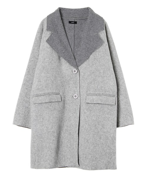 EMODA（エモダ）の「light wool JK コート（ジャケット/アウター・レディース・ホワイト/グレー/ピンク/アイスブルー・F）」の2枚目の写真