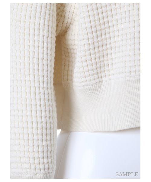 SNIDEL(スナイデル)の「オープンショルダーサーマルトップス(ニット・レディース・IVR/KKI/BLK・F)」の11枚目の写真