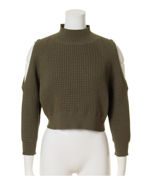 SNIDEL(スナイデル)の「オープンショルダーサーマルトップス(ニット・レディース・IVR/KKI/BLK・F)」の2枚目の写真