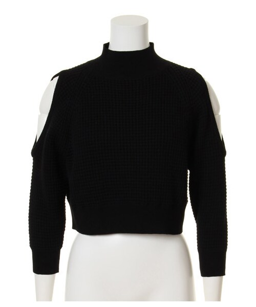 SNIDEL(スナイデル)の「オープンショルダーサーマルトップス(ニット・レディース・IVR/KKI/BLK・F)」の3枚目の写真