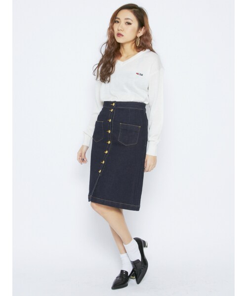 EVRIS（エヴリス）の「BASICニットＰＯ（トップス・レディース・オフホワイト/ブラック/レッド/ミックス）」の6枚目の写真