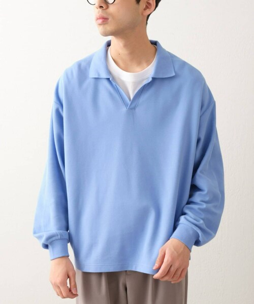 CIAOPANIC TYPY（チャオパニックティピー）の「オーバーサイズスキッパーポロ（ポロシャツ・メンズ・オフホワイト/イエロー/グリーン/ブルー/ネイビー・M/L）」の2枚目の写真