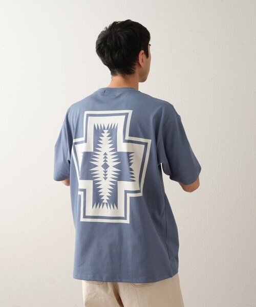 CIAOPANIC TYPY（チャオパニックティピー）の「【PENDLETON】BackPrintPocketTee（Tシャツ/カットソー・メンズ・オフホワイト/ブルー/チャコールグレー・L/M）」の2枚目の写真