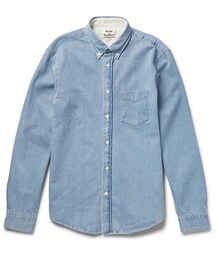 Acne Studios | Acne Studios Isherwood Button-Down Collar Washed-Denim Shirt(シャツ/ブラウス)
