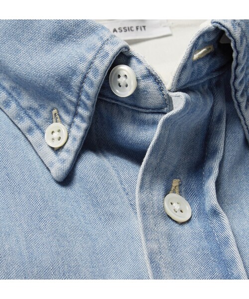 Acne Studios(アクネストゥディオズ)の「Acne Studios Isherwood Button-Down Collar Washed-Denim Shirt(シャツ/ブラウス・メンズ・Blue・IT 48 (UK/US 15.5)/IT 50 (UK/US 16)/IT 54 (UK/US 17)/IT 46 (UK/US 15)/IT 52 (UK/US 16.5))」の3枚目の写真