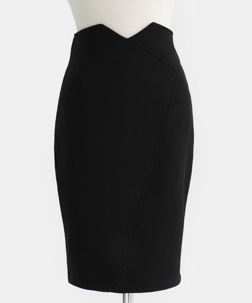 DHOLIC（ディーホリック）の「ラインペンシルスカート（スカート・レディース・グレー/サーモンピンク/ブラック・S/M）」の2枚目の写真