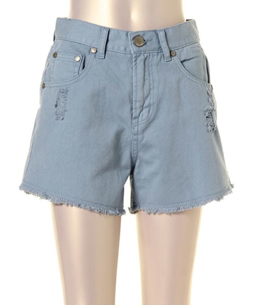 LAGUNAMOON（ラグナムーン）の「【CASUAL】カラーボーイフレンドショートパンツ（パンツ・レディース・ホワイト/ピンク/アイスブルー/ネイビー・S/M）」の2枚目の写真