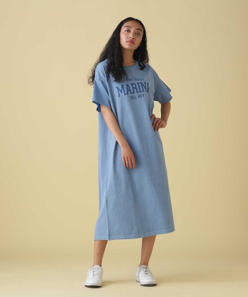 AVIREX（アヴィレックス）の「FADE WASH ONEPIECE/ フェイドウォッシュワンピース（ワンピース/ドレス・イエロー/サックス/チャコール・F）」の10枚目の写真