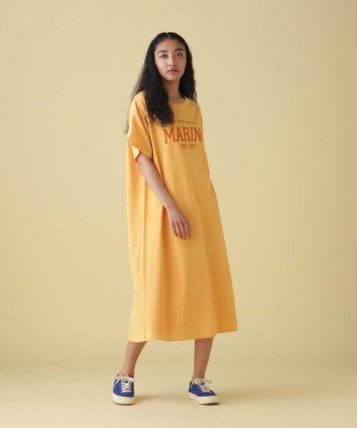 AVIREX（アヴィレックス）の「FADE WASH ONEPIECE/ フェイドウォッシュワンピース（ワンピース/ドレス・イエロー/サックス/チャコール・F）」の5枚目の写真