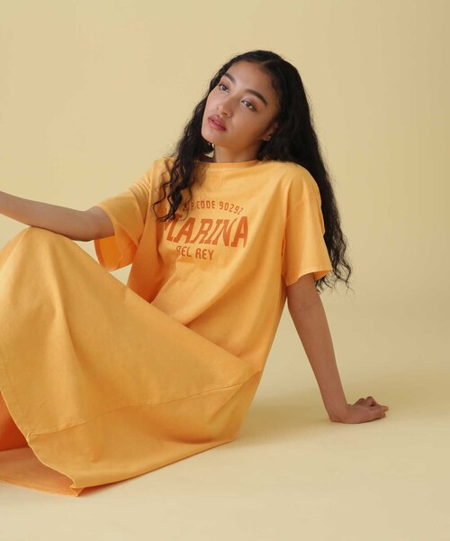 AVIREX（アヴィレックス）の「FADE WASH ONEPIECE/ フェイドウォッシュワンピース（ワンピース/ドレス・イエロー/サックス/チャコール・F）」の3枚目の写真