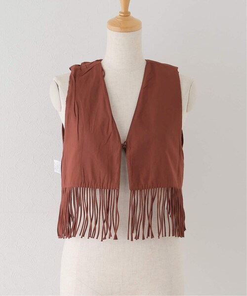 トップス crinkle crinkle crinkle fringe shortvest トップス crinkle crinkle crinkle fringe shortvest crinkle
