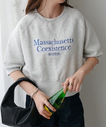 DISCOAT | 刺繍ロゴショートラグラン半袖スウェット(Tシャツ/カットソー)