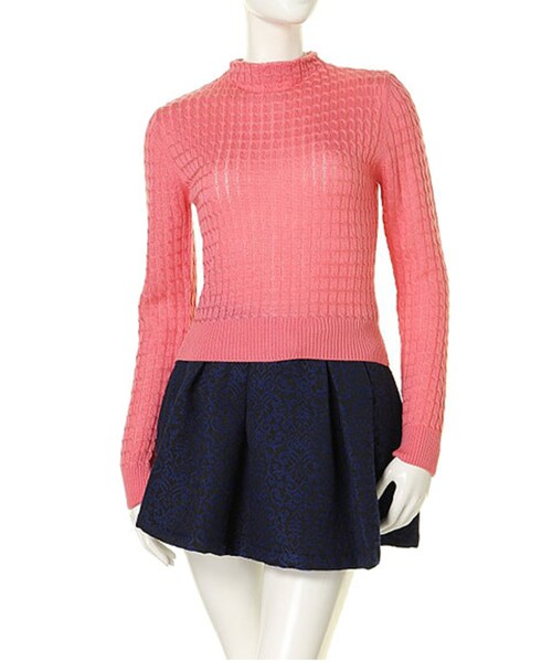 Littny（リトニー）の「【Littny】ケーブルH/Nニット（トップス・レディース・アイボリー/ピンク/ブルー・F）」の3枚目の写真