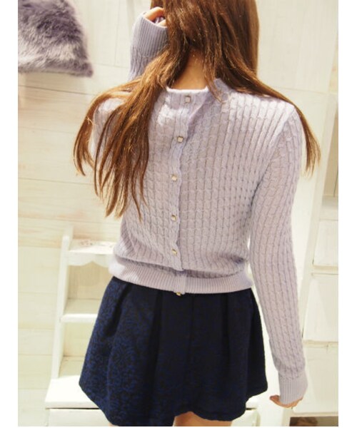 Littny（リトニー）の「【Littny】ケーブルH/Nニット（トップス・レディース・アイボリー/ピンク/ブルー・F）」の5枚目の写真