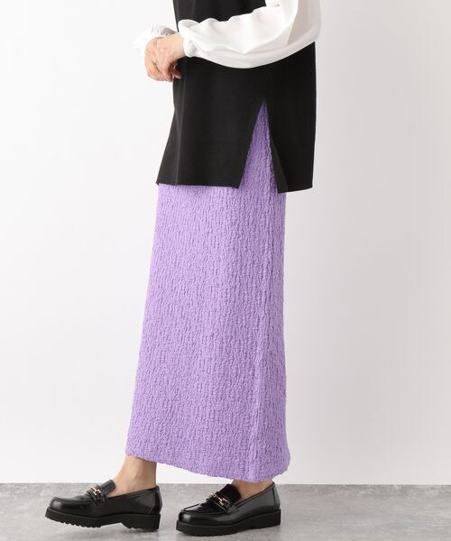 LEPSIM(レプシィム)の「フクレジャガードナロースカート(スカート・レディース・ブラック09/ラベンダー91・FREE SIZE)」の2枚目の写真