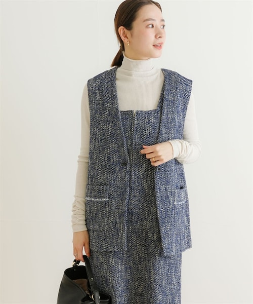 URBAN RESEARCH(アーバンリサーチ)の「GIOLICA粗花呢背心洋裝(ワンピース/ドレス・レディース・膚色/藍色・膚色/藍色)」の11枚目の写真