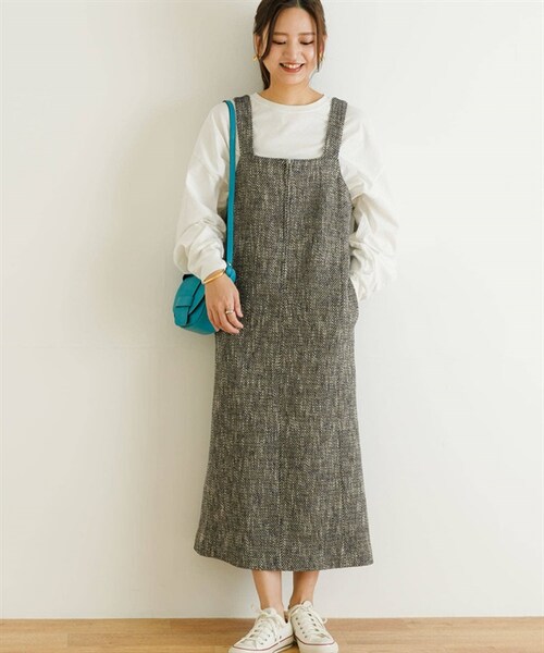 URBAN RESEARCH(アーバンリサーチ)の「GIOLICA粗花呢背心洋裝(ワンピース/ドレス・レディース・膚色/藍色・膚色/藍色)」の3枚目の写真