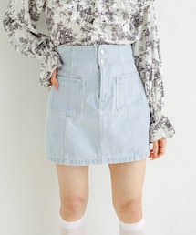 OLIVE des OLIVE | パッチポケットタイトミニスカート(デニムスカート)