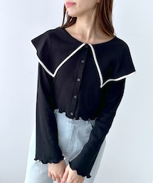 OLIVE des OLIVE（オリーブデオリーブ）の「ビッグカラーカーディガン（カーディガン/ボレロ）」