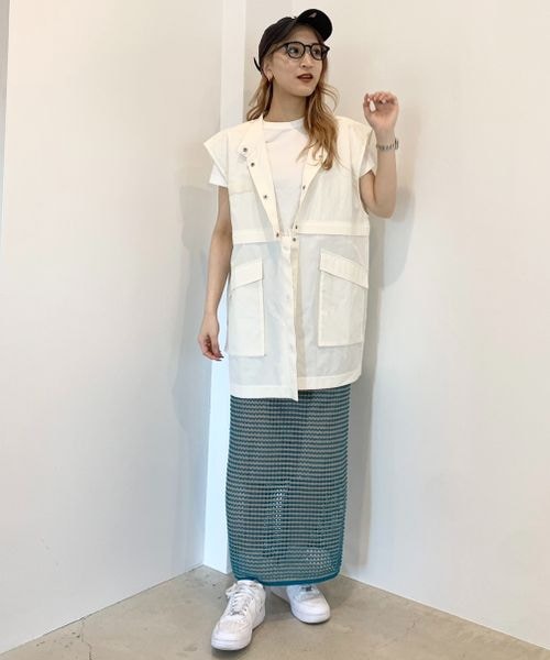 JEANASIS（ジーナシス）の「ハイショクアミニットナロースカート（スカート・レディース・ブラック系その他(09)/オレンジ系その他(42)/ブルー系その他(82)・FREE）」の9枚目の写真