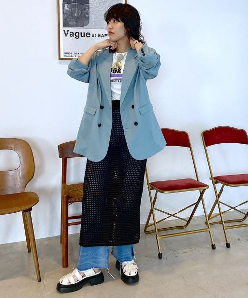 JEANASIS（ジーナシス）の「ハイショクアミニットナロースカート（スカート・レディース・ブラック系その他(09)/オレンジ系その他(42)/ブルー系その他(82)・FREE）」の6枚目の写真