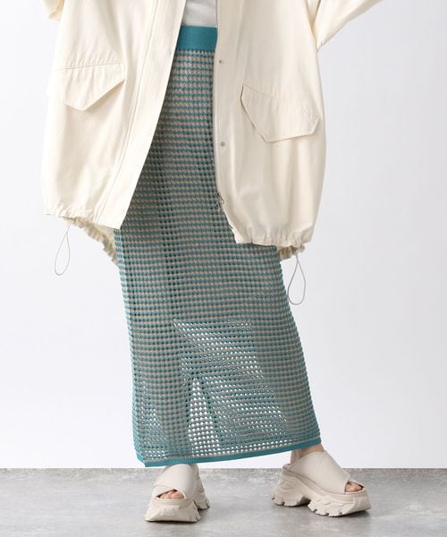 JEANASIS（ジーナシス）の「ハイショクアミニットナロースカート（スカート・レディース・ブラック系その他(09)/オレンジ系その他(42)/ブルー系その他(82)・FREE）」の21枚目の写真