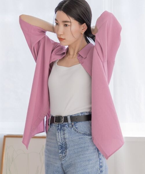 LOWRYS FARM（ローリーズファーム）の「ヴィンテージライクシャツ（トップス・アイボリー08/ブラック09/ピンク22/ブルー85・F）」の15枚目の写真