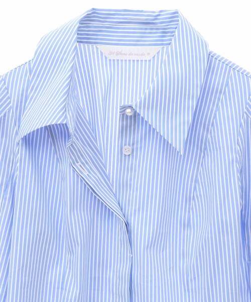 31 Sons de mode（トランテアン　ソン　ドゥ　モード）の「【予約】オープンスリーブブラウス（トップス・レディース・01オフホワイト/72サックス・36）」の21枚目の写真