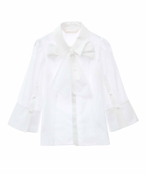 31 Sons de mode（トランテアン　ソン　ドゥ　モード）の「【予約】オープンスリーブブラウス（トップス・レディース・01オフホワイト/72サックス・36）」の2枚目の写真