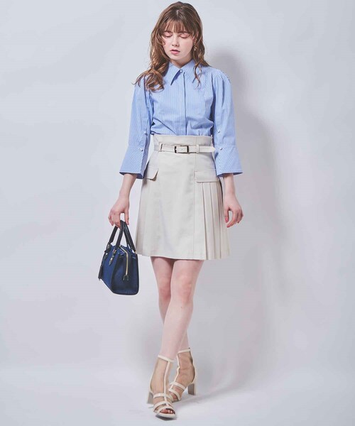 31 Sons de mode（トランテアン　ソン　ドゥ　モード）の「【予約】オープンスリーブブラウス（トップス・レディース・01オフホワイト/72サックス・36）」の12枚目の写真