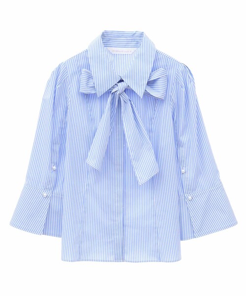 31 Sons de mode（トランテアン　ソン　ドゥ　モード）の「【予約】オープンスリーブブラウス（トップス・レディース・01オフホワイト/72サックス・36）」の14枚目の写真