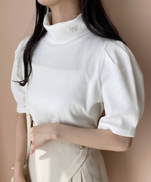 one after another NICE CLAUP | 刺しゅうハイネックトップス(Tシャツ/カットソー)