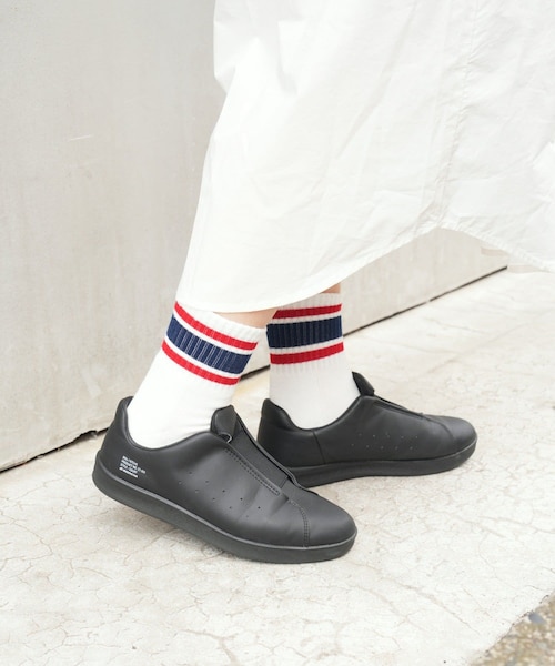 CIAOPANIC TYPY（チャオパニックティピー）の「【GUNZE×TYPY】ラインショートソックス（ソックス/靴下・レディース・ピンク/ネイビー/オレンジ/グリーン/ダークグリーン・23to25/25to27）」の3枚目の写真