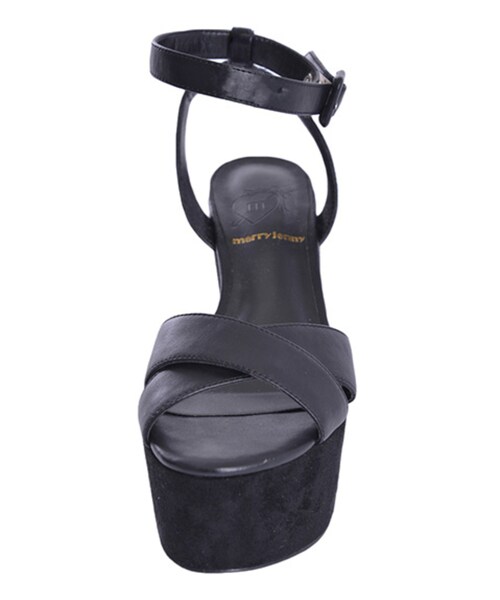 merry jenny（メリージェニー）の「【goods】クロスウェッジサンダル（シューズ・レディース・オフホワイト/ブラック/ラベンダー）」の5枚目の写真