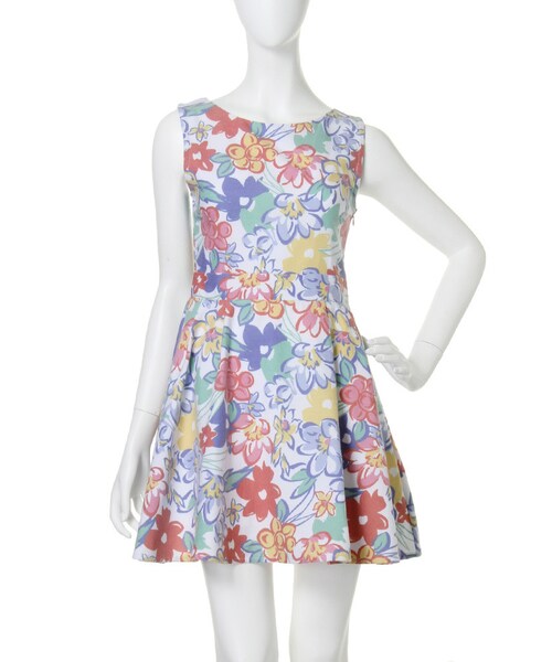 merry jenny（メリージェニー）の「【casual】マルチフラワーフレアワンピース（ワンピース/ドレス・レディース・オフホワイト/レッド/ブルー・S/M）」の4枚目の写真