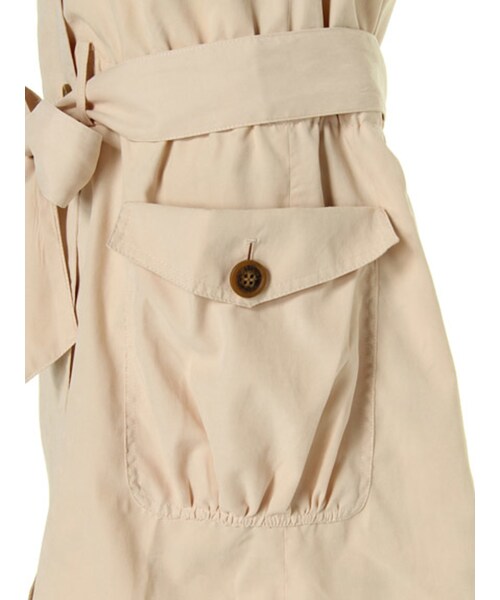 merry jenny（メリージェニー）の「【merry jenny】ピーチ起毛ノースリトレンチコート（ジャケット/アウター・レディース・オフホワイト/ブラック/ピンク）」の10枚目の写真