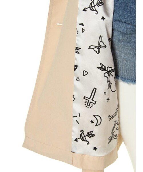 merry jenny（メリージェニー）の「【merry jenny】ピーチ起毛ノースリトレンチコート（ジャケット/アウター・レディース・オフホワイト/ブラック/ピンク）」の12枚目の写真