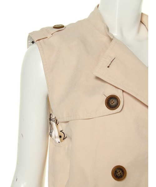 merry jenny（メリージェニー）の「【merry jenny】ピーチ起毛ノースリトレンチコート（ジャケット/アウター・レディース・オフホワイト/ブラック/ピンク）」の8枚目の写真