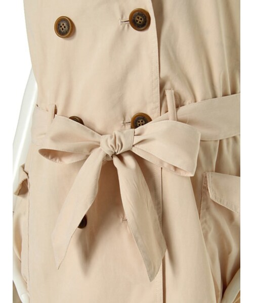 merry jenny（メリージェニー）の「【merry jenny】ピーチ起毛ノースリトレンチコート（ジャケット/アウター・レディース・オフホワイト/ブラック/ピンク）」の9枚目の写真