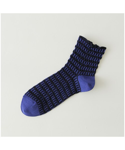 靴下屋（クツシタヤ）の「◆カタログ掲載◆テンセンボーダーショートソックス（レッグウェア・レディース・オフホワイト/ダルベージュ/ダルシャーベット/カナリヤ/エメラルドグリーン/ブルー・22.0～24.0cm）」の6枚目の写真