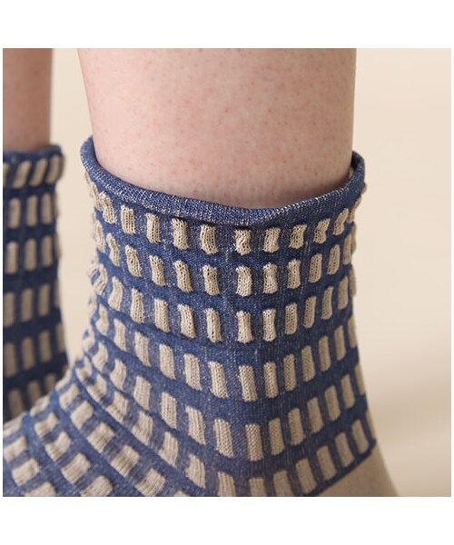 靴下屋（クツシタヤ）の「◆カタログ掲載◆テンセンボーダーショートソックス（レッグウェア・レディース・オフホワイト/ダルベージュ/ダルシャーベット/カナリヤ/エメラルドグリーン/ブルー・22.0～24.0cm）」の11枚目の写真