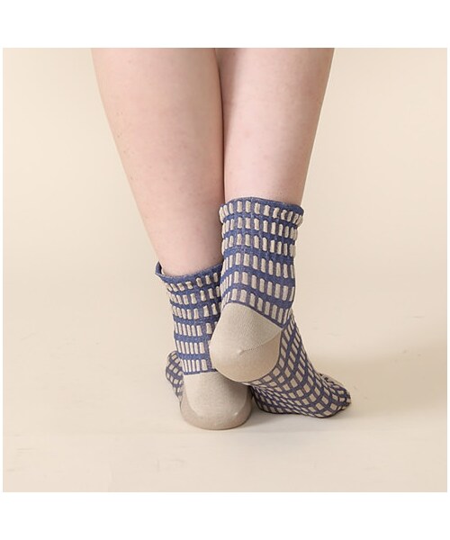 靴下屋（クツシタヤ）の「◆カタログ掲載◆テンセンボーダーショートソックス（レッグウェア・レディース・オフホワイト/ダルベージュ/ダルシャーベット/カナリヤ/エメラルドグリーン/ブルー・22.0～24.0cm）」の10枚目の写真